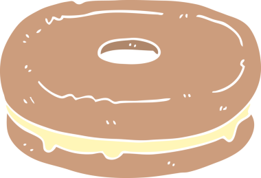 Bir insan tarafından çizilmiş düz renkli çizgi film bisküvisi