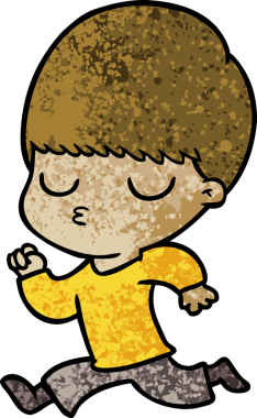 Bir insan tarafından çizilmiş sakin çocuk çizgi filmi.