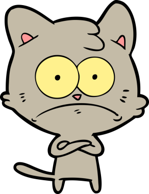 bir insan tarafından çizilmiş sinirli bir kedi.