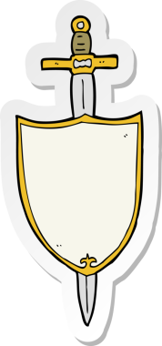 Bir insan tarafından çizilmiş bir karikatür Heraldik kalkanının çıkartması