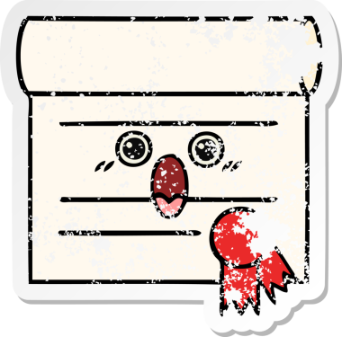 Bir insan tarafından çizilmiş şirin bir karikatür sertifikasının sıkıntılı etiketi