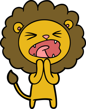 Bir insan tarafından çizilmiş çizgi film aslanı duası