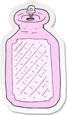 Bir insan tarafından çizilmiş sıcak su şişesinin çıkartması.