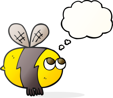 Bir insan tarafından çizilmiş serbest çizim balon karikatür arısı.