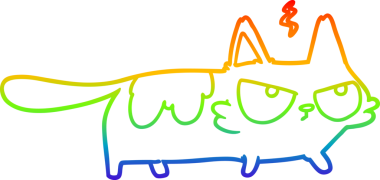 gökkuşağı gradyan çizimi kızgın bir kedi bir insan tarafından çizilmiş