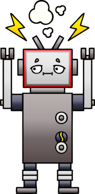 Bir insan tarafından çizilmiş bir robotun gölgelenmiş çizimi