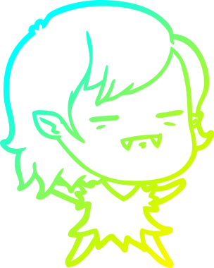 Bir insan tarafından çizilmiş bir ölümsüz vampir kız çizgi filmi.