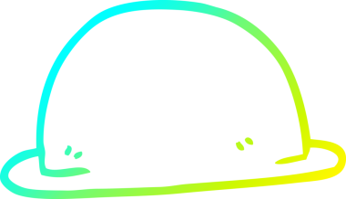 Bir insanın çizdiği çizgi film şapkasının soğuk gradyan çizgisi.