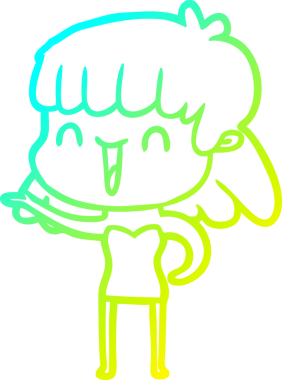 Bir insan tarafından çizilmiş bir karikatür kadın çizimi.