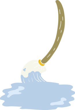 Bir insan tarafından çizilen paspasın düz renk çizimi