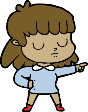 Bir insan tarafından çizilen karikatür ilgisiz kadın.