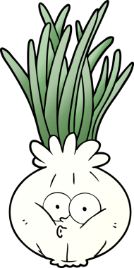 Bir insan tarafından çizilmiş karikatür soğanı.