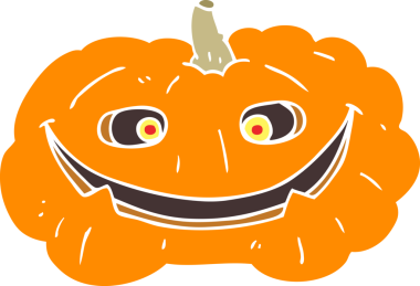 Bir insan tarafından çizilmiş balkabağının düz renk çizimi