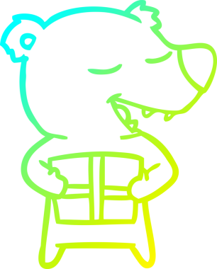 Bir insan tarafından çizilmiş bir kutup ayısının soğuk çizgi çizimi.