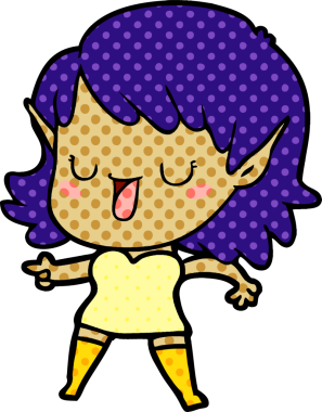 Bir insan tarafından çizilmiş bir elf kızı.