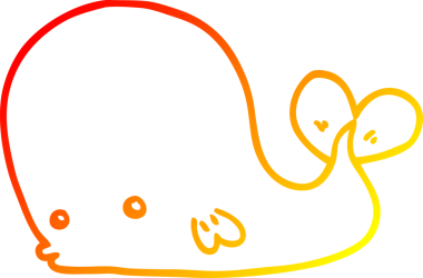 Bir insan tarafından çizilmiş karikatür balinası çizimi