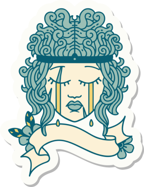 Bir insan tarafından çizilmiş barbar bir insan karakterinin çıkartması.