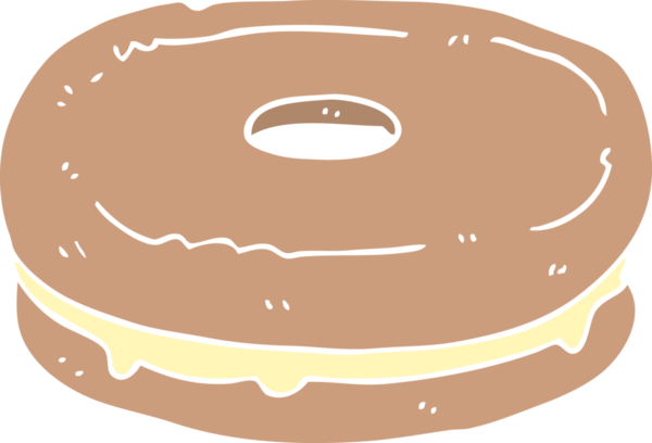 Bir insan tarafından çizilmiş düz renkli çizgi film bisküvisi