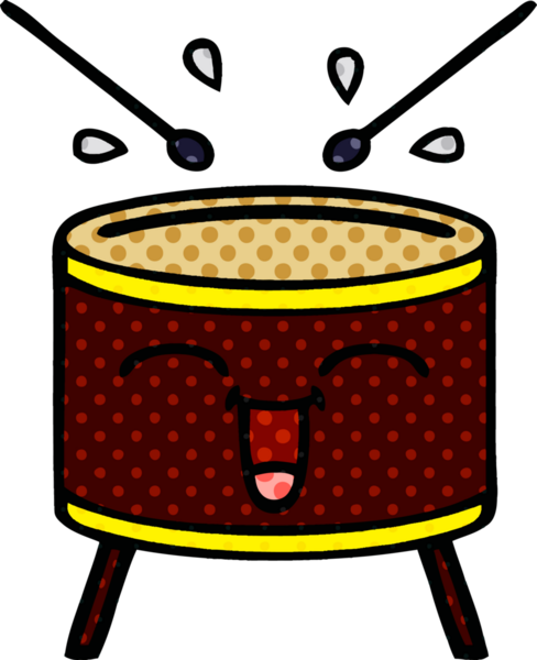 bir insan tarafından çizilmiş bir davul karikatürü.