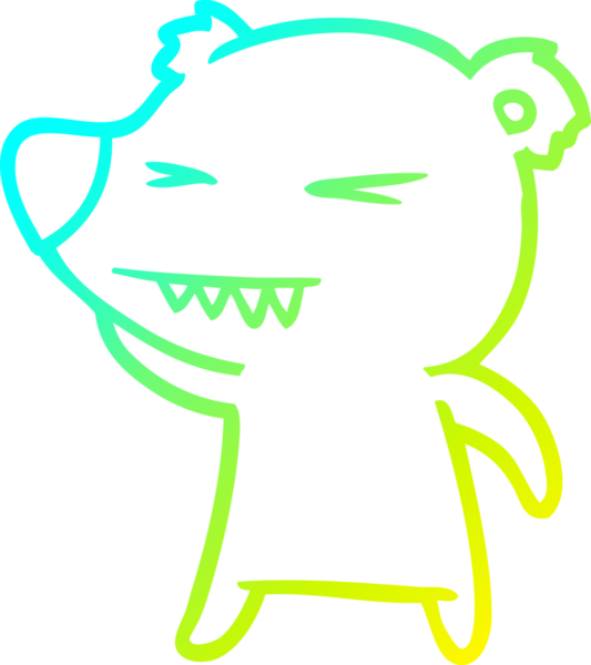 Bir insan tarafından çizilmiş kızgın bir kutup ayısı karikatürü.