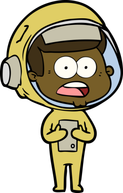 Karikatür bir insan tarafından çizilen astronotu şaşırttı.