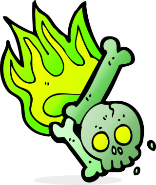 Bir insan tarafından çizilmiş bir cadılar bayramı kemik numarası.