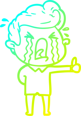 Bir insan tarafından çizilmiş ağlayan bir karikatür çizimi.