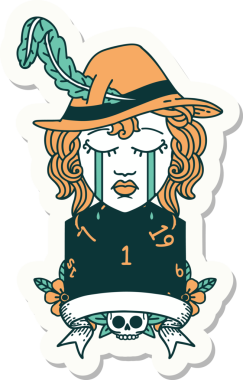 Bir insan tarafından çizilmiş insan ozan karakterinin çıkartması.