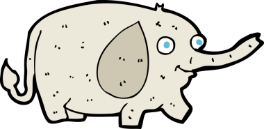 Bir insan tarafından çizilmiş komik küçük bir fil.