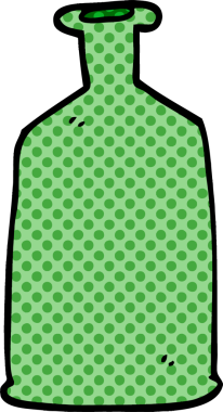 Bir insan tarafından çizilmiş yeşil karalama şişesi