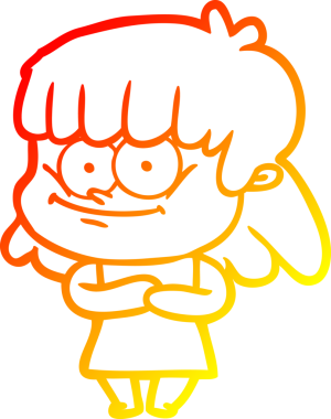 Bir insan tarafından çizilmiş gülümseyen bir karikatür çizimi