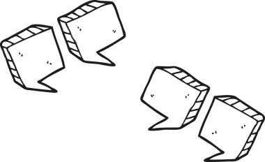 Bir insan tarafından çizilen el yazısı siyah beyaz tırnak işaretleri