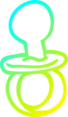 Bir insan tarafından çizilmiş bir bebek emziğinin soğuk gradyan çizimi