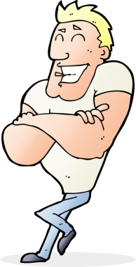 Bir insan tarafından çizilmiş kaslı adam.