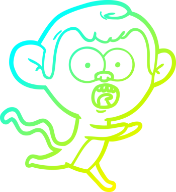 Bir insan tarafından çizilmiş bir çizgi filmin soğuk gradyan çizimi.