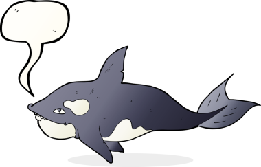 Bir insan tarafından çizilmiş konuşma balinası.