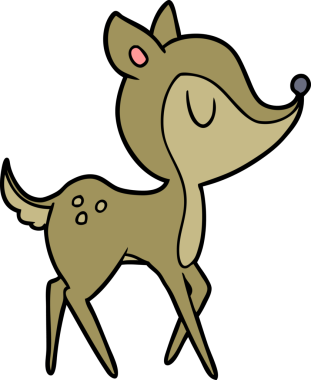 Bir insan tarafından çizilmiş şirin bir geyik.