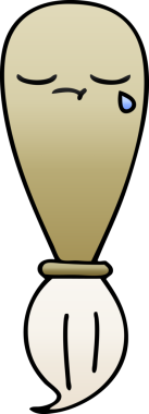 Bir insan tarafından çizilmiş bir boya fırçasının gölgeli karikatürü