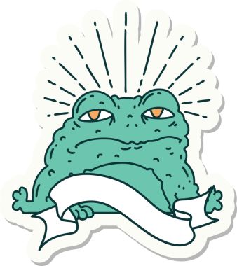 Bir insan tarafından çizilmiş dövme stili karakteri çıkartması.