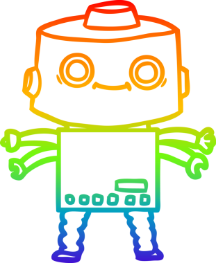 gökkuşağı gradyan çizgisi bir insan tarafından çizilmiş robot çizgi