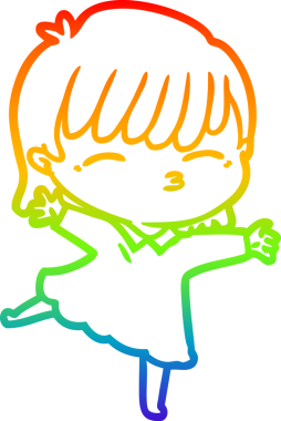 gökkuşağı gradyan çizimi bir insan tarafından çizilmiş bir karikatür kadın