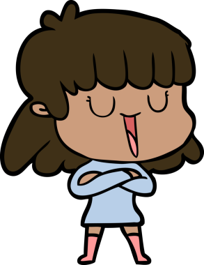 Bir insan tarafından çizilmiş karikatür kadın.