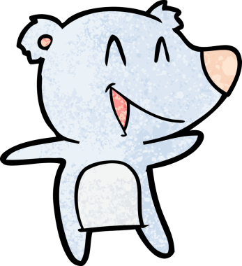 Bir insan tarafından çizilmiş gülen ayı çizgi filmi.