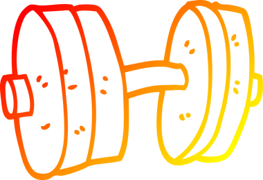 Bir insan tarafından çizilmiş çizgi film ağırlıklarının sıcak eğimli çizimi