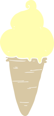 Bir insan tarafından çizilmiş düz renkli çizgi film dondurması.