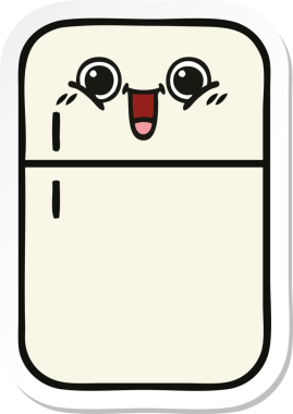 Bir insan tarafından çizilmiş şirin bir buzdolabı etiketi.