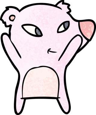 Bir insan tarafından çizilmiş sevimli çizgi film ayısı.