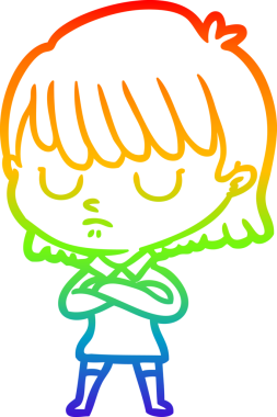 gökkuşağı gradyan çizimi bir insan tarafından çizilmiş bir karikatür kadın