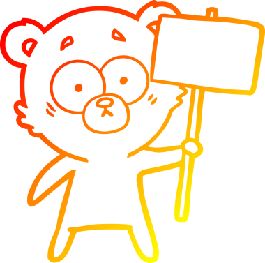 Bir insan tarafından çizilmiş protestolu bir kutup ayısı karikatürü.