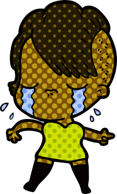 Bir insan tarafından çizilmiş ağlayan bir kız.